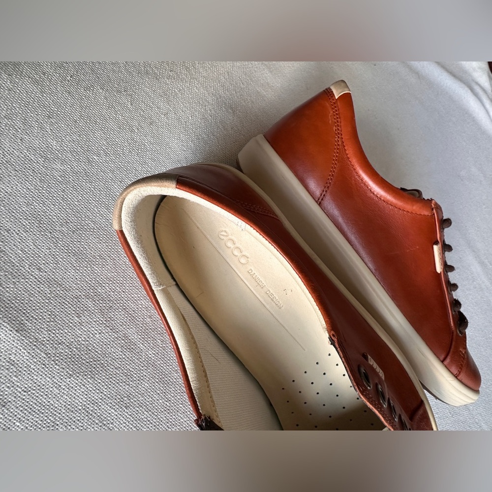 NWT ECCO Soft 7 Cognac Leather Sneakers | Women’s 39 (8-8 1/2) - Picture 7 of 10